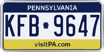 PA license plate KFB9647
