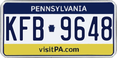 PA license plate KFB9648