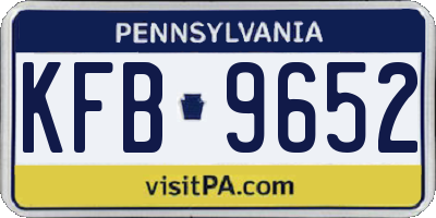 PA license plate KFB9652