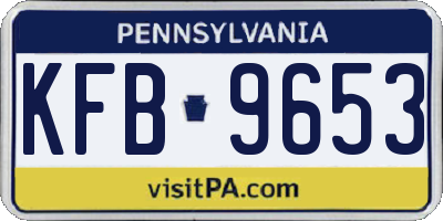 PA license plate KFB9653