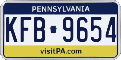 PA license plate KFB9654