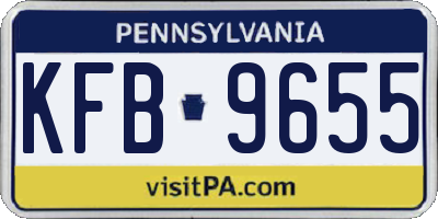 PA license plate KFB9655