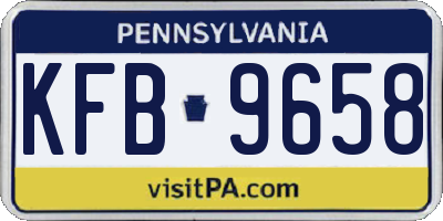 PA license plate KFB9658