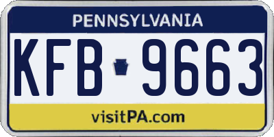 PA license plate KFB9663