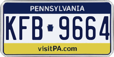 PA license plate KFB9664