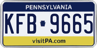 PA license plate KFB9665