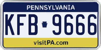PA license plate KFB9666