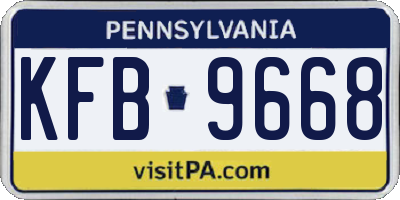 PA license plate KFB9668