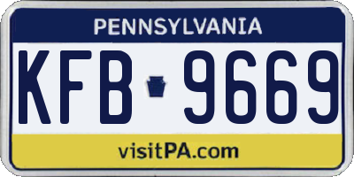 PA license plate KFB9669