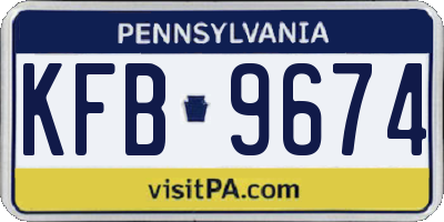 PA license plate KFB9674