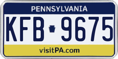 PA license plate KFB9675
