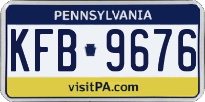 PA license plate KFB9676