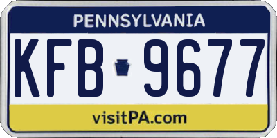 PA license plate KFB9677