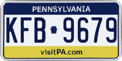 PA license plate KFB9679