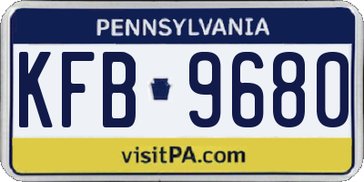 PA license plate KFB9680