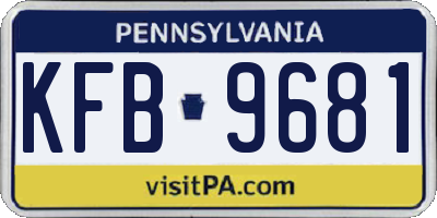 PA license plate KFB9681