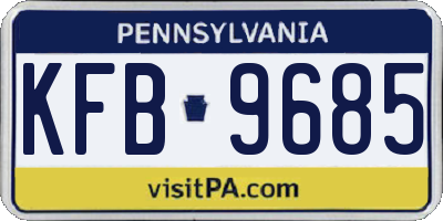 PA license plate KFB9685