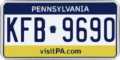 PA license plate KFB9690