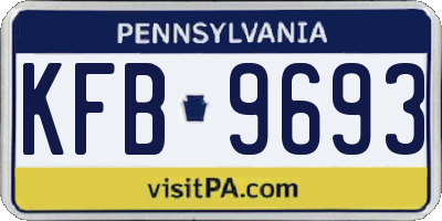 PA license plate KFB9693