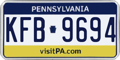 PA license plate KFB9694