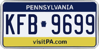 PA license plate KFB9699