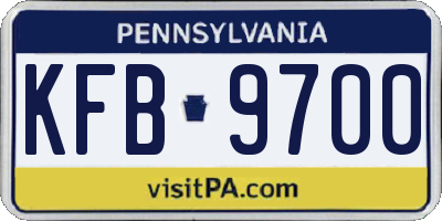 PA license plate KFB9700