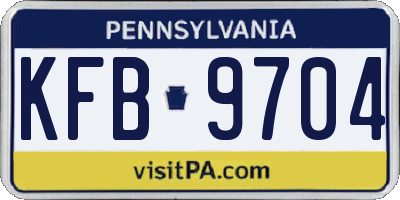 PA license plate KFB9704