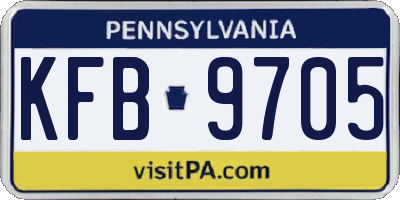 PA license plate KFB9705
