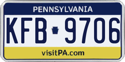 PA license plate KFB9706