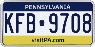 PA license plate KFB9708