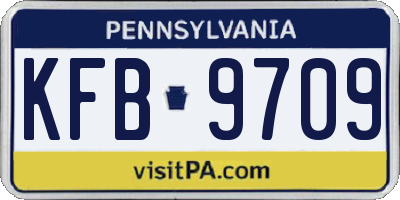 PA license plate KFB9709