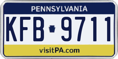 PA license plate KFB9711
