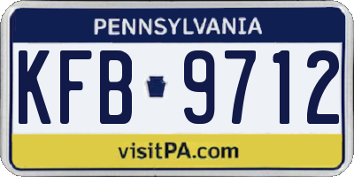 PA license plate KFB9712