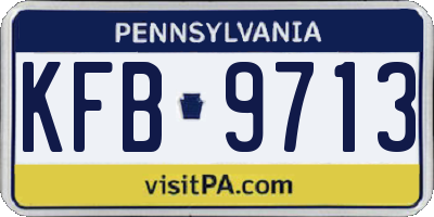 PA license plate KFB9713