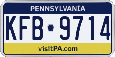 PA license plate KFB9714