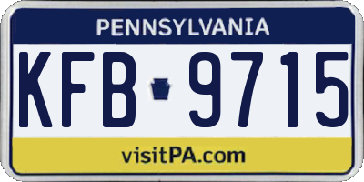 PA license plate KFB9715