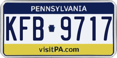 PA license plate KFB9717
