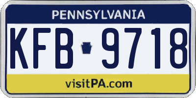 PA license plate KFB9718
