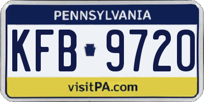 PA license plate KFB9720