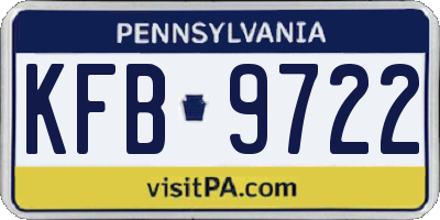 PA license plate KFB9722