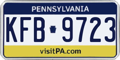 PA license plate KFB9723