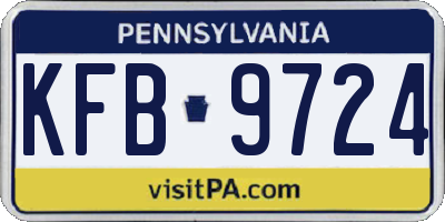 PA license plate KFB9724