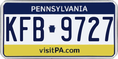 PA license plate KFB9727