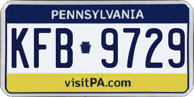 PA license plate KFB9729