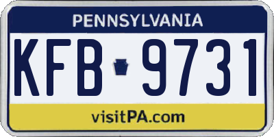 PA license plate KFB9731