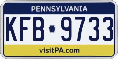 PA license plate KFB9733
