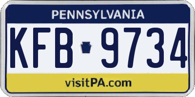 PA license plate KFB9734