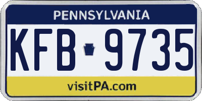 PA license plate KFB9735