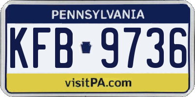 PA license plate KFB9736