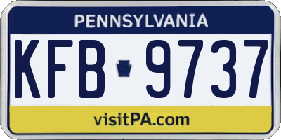 PA license plate KFB9737